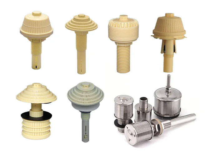 6 different types of filter nozzles