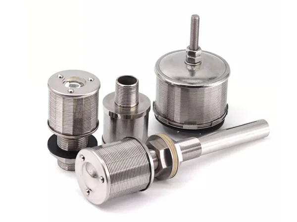 Two different styles of metal filter nozzles