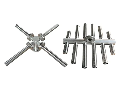 Different shapes of metal water distributors