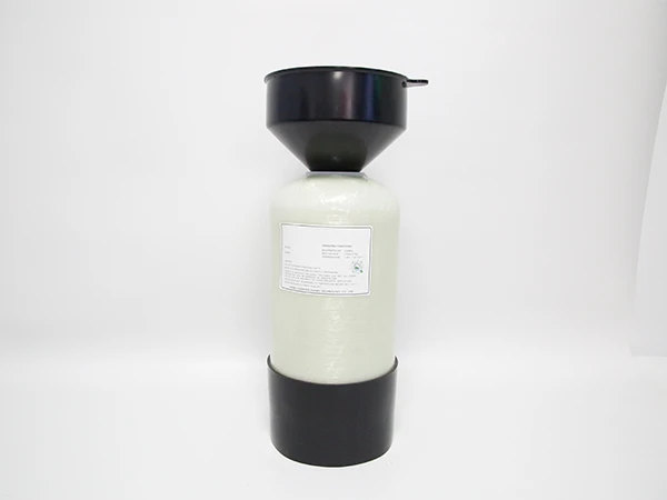 A PE funnel for small FRP softener tank.