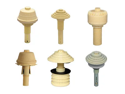 Six different types of plastic filter nozzles