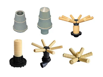 Several different types of plastic water distributors